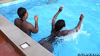 Unique Underwater Shots of Two Black Lesbians