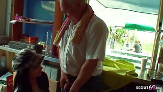 Homeless Teen Seduced By Ugly Old Man For Public Sex Outdoor