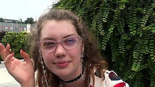 Hitch hiking teen outdoor public fuck in this hd video