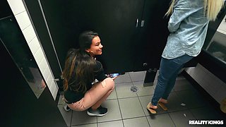 Anya Olsen's Blonde Temptation in a Sneaky Bathroom Affair