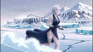 AI -  Albino Girl in Snowy Igloo