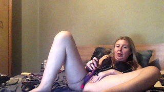 Perfect Blond Babe Masturbates with Sexy Lingerie