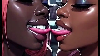 Beautiful Lesbians Tongue and Kiss Fetish, Ai Animation
