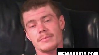 Raunchy dude drains off solo and pops all over himself