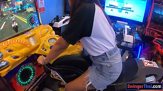 Young Thai cougar girlfriend jerks penis