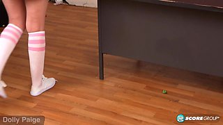 Vapid teen Dolly Paige Kneads Her Mischievous Gash In Detention