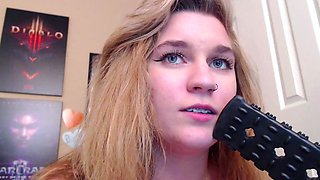 Violet lovely amateur redhead woman toying