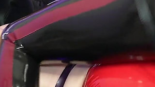 Latex Chastity Pegging - Ruby Onyx