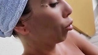 Big boobs milf masturbates with her dildo