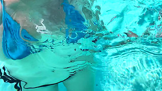 Artemisia Love sexy big boobs underwater fetish at the pool outdoor