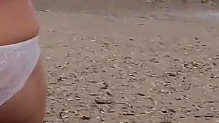 Stripping Naked and Walking on Public Beach