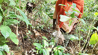 Girl pissing In Jungle & Big Boobs And Pussy Massage