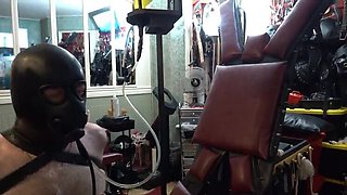 Princess of Perversion Dominates Slave: Anal Riding with Leather Bondage, Electro CBT & Piss Gag