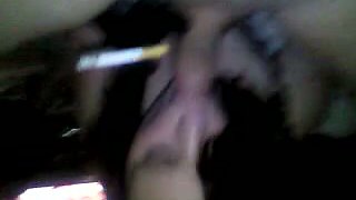 Smoking brunette slut is sucking my dick deepthroat