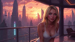 Cloud Level Olivia in the Future Sexy Teasing Showing Her Big Cleavage Part 2