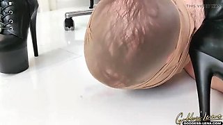 Blonde Goddess Lena Humiliates Slave with Pee & Spit - Femdom Training BDSM