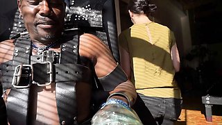 Interracial blowjob fuck jerk and facial at gloryhole