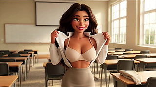 Hot Teacher Strips Completely Naked During Class - Erotic Nude Lesson