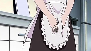 Anime maid gets wet