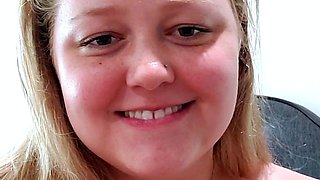 Big Boobed Blonde Masturbates With A Dildo In The Bathroom