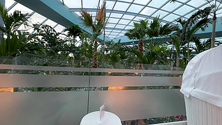 Thermal spa masturbating in public wet pussy worries it