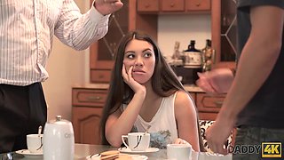 DADDY4K. Daddy stretches good-looking chick while son..