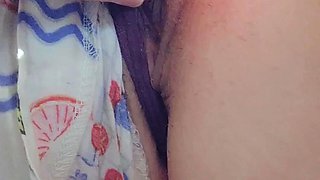 Horny girl next door - gets herself off outside