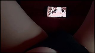Asian Schoolgirl Watches Hentai And Masturbates While Parents Are Behind The Wall