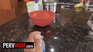 Pervmom - curvy cougar willing to slobber on Big Cock just to make lusty stud graduate with sperm laude