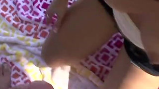Cute 19 year old teen Lexi Bloom POV outdoor blowjob and cum swallow