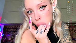 Horny big boobed fat chubby busty blonde