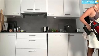 Lady Lyne vacuuming and rubbing at secretfriends