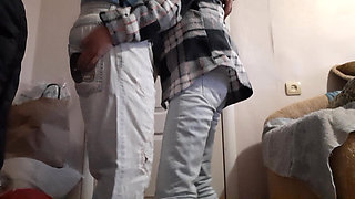 Married lesbian gifriends secretly have sex while their husbands watch football in the next room