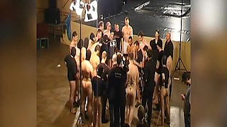 Brunette Slut Gets Gang Banged by Crowd and Takes Multiple Facials