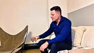 Curvy brunette maid seduces her employer and takes on his cock