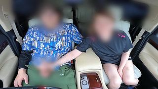 The Husband Is Watching the Game. a Married Woman Hurriedly Gives a in the Car
