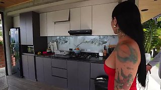 Big booty Latina MILF seduces realtor with deep throat and rides his huge cock
