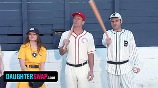Lovely step daughters ceceLia Taylor & Mazy Myers get horny with a baseball bat - daughterswap