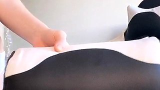 Blonde teen in solo action with her pussy
