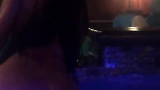 Busty and hot ass babe rides a black rod