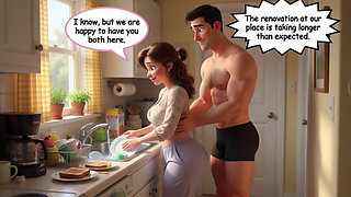 Stepmom's Forbidden Laundry Secret While on the Phone (AI generated)
