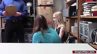 Steamy Shoplifter humped while bf watching