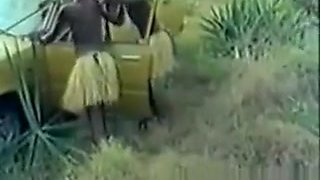 African girl fucked by white cock in forest