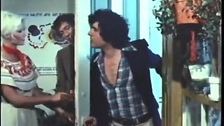 Vintage porno threesome with slut getting banged and creamed by two guys