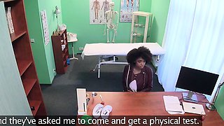 Fake Hospital Doctor gives sexy ebony Brazilian student