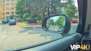 Big Tits Brunette Cheats on Debt in Car Sex POV HD