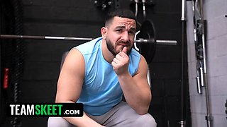 Mila Milkshake enjoys stretching her curvy figure and wiggling her sugary arse at the gym - teamskeet