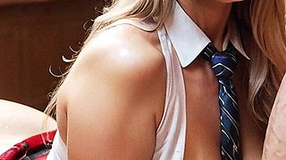 Slut Blonde BDSM Hard Sex, Curvy Woman with Big Tits Sucking Big Dick, Slave Hotwife