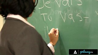 Girlsway - college girl Samantha Rone ass-fuck punished by teacher Dana Vespoli in detention - part 1&2