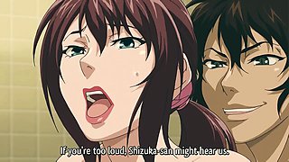 Hot busty milf with huge tits seduces a younger guy and gets fucked in the shower - Hentai